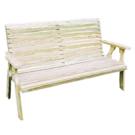 CREEKVINE DESIGNS 53 in Treated Pine Rollback Garden Bench FPB48RBCVD